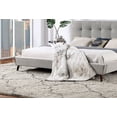 thumbnail image 2 of Gray Upholstered Low Profile Eastern King Size Bed 1pc Bedroom Furniture Mid-Century Modern Padded Fabric HB, 2 of 5