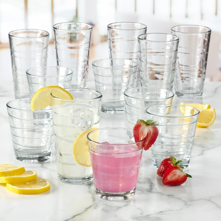Anchor Hocking Swivel 12 Piece Drinking Glass Set, 6 Tea Glasses & 6 Rocks  Glasses