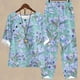 thumbnail image 1 of Puntoco-Conjunto de traje de dos piezas para mujer, top corto con cuello redondo y pantalones informales, estampado de verano, liquidación Puntoco Puntoco-3461, 1 of 5