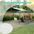 thumbnail image 5 of Large Outdoor Dog Kennel, Heavy Duty Galvanized Steel Dog Enclosure with Waterproof UV-Resistant Cover, Lockable Door Chain Link Playpen for Small to Large Pets (177.6" L x 177.6" W x 91.2" H), 5 of 8