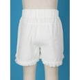 thumbnail image 5 of HULIJA Kids Girls Casual Summer High Waisted Hemming Jeans Denim Shorts with Pockets Pull on Short White 140, 5 of 7
