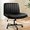 Black, variant on Criss Cross Chair, PU Leather Vanity Chair with Wheels, Armless Cross Legged Home Office Chair, Wide Seat Swivel Criss Cross Desk Chair, Height Adjustable Vanity Chair with Back, Black