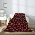 thumbnail image 5 of Throw Blanket for Couch Sofa and Bed, Sexy Red Lips Kiss Super Soft Cozy Plush Throw Blanket, Fuzzy Lightweight Warm Comfy Cute Flannel Blanket & Throws for All Season 60"x50", 5 of 7
