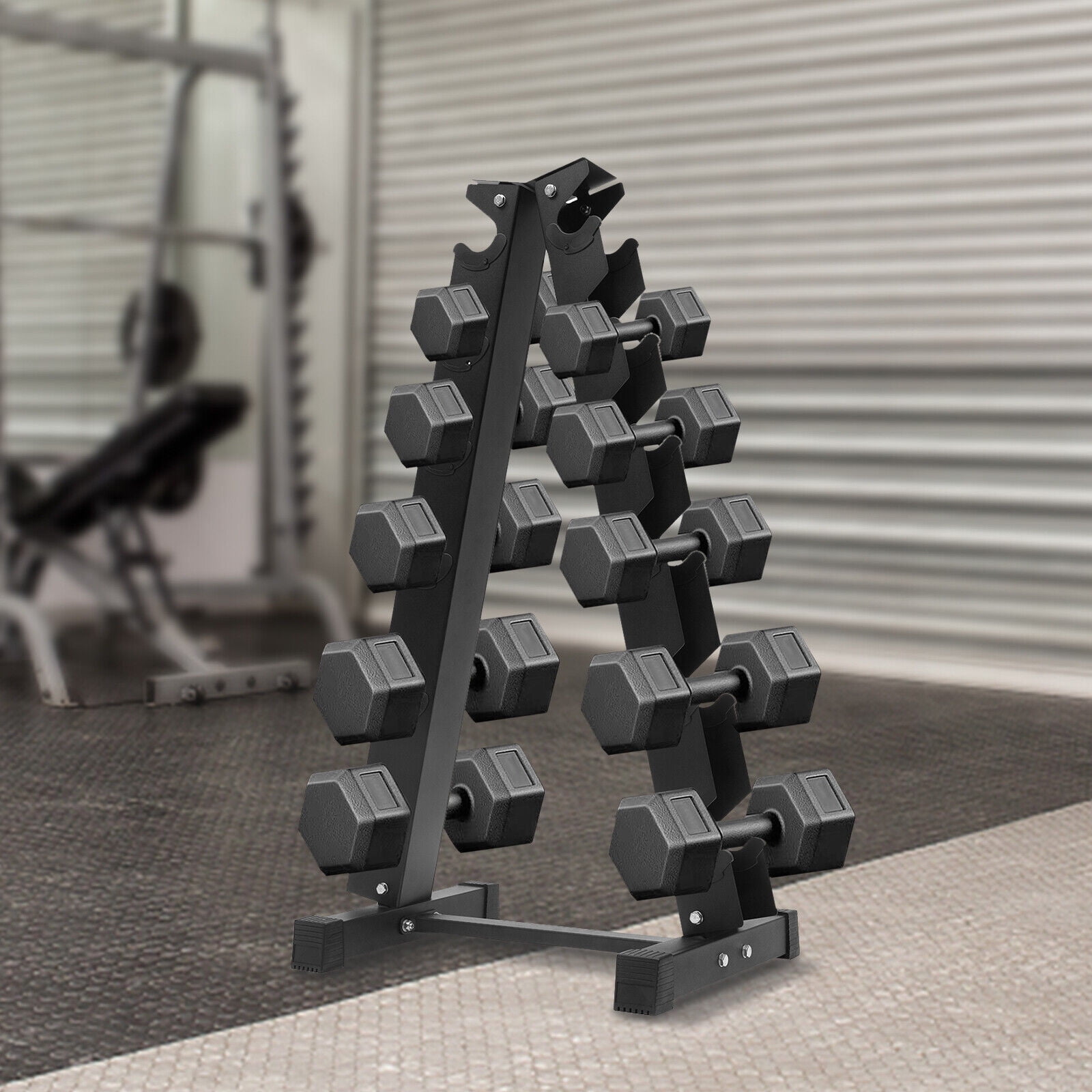 Dumbbell Rack Stand 6 Tier Compact A-Frame Weight Rack 660lbs Dumbbell Holder Storage