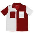 thumbnail image 7 of Ashirexll Mens Button up Shirts Short Sleeve, Big and Tall Shirts for Men, Fashion Color Matching Casual Loose Turndown Collar Pockets Short Sleeve Shirts, 7 of 7