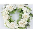 thumbnail image 4 of Artificial White Peony Floral Wreath, 15.7'' Silk Spring Summer Fall Winter Wreaths for Outdoor Front Door Indoor Wedding Wall Window Décor, 4 of 4
