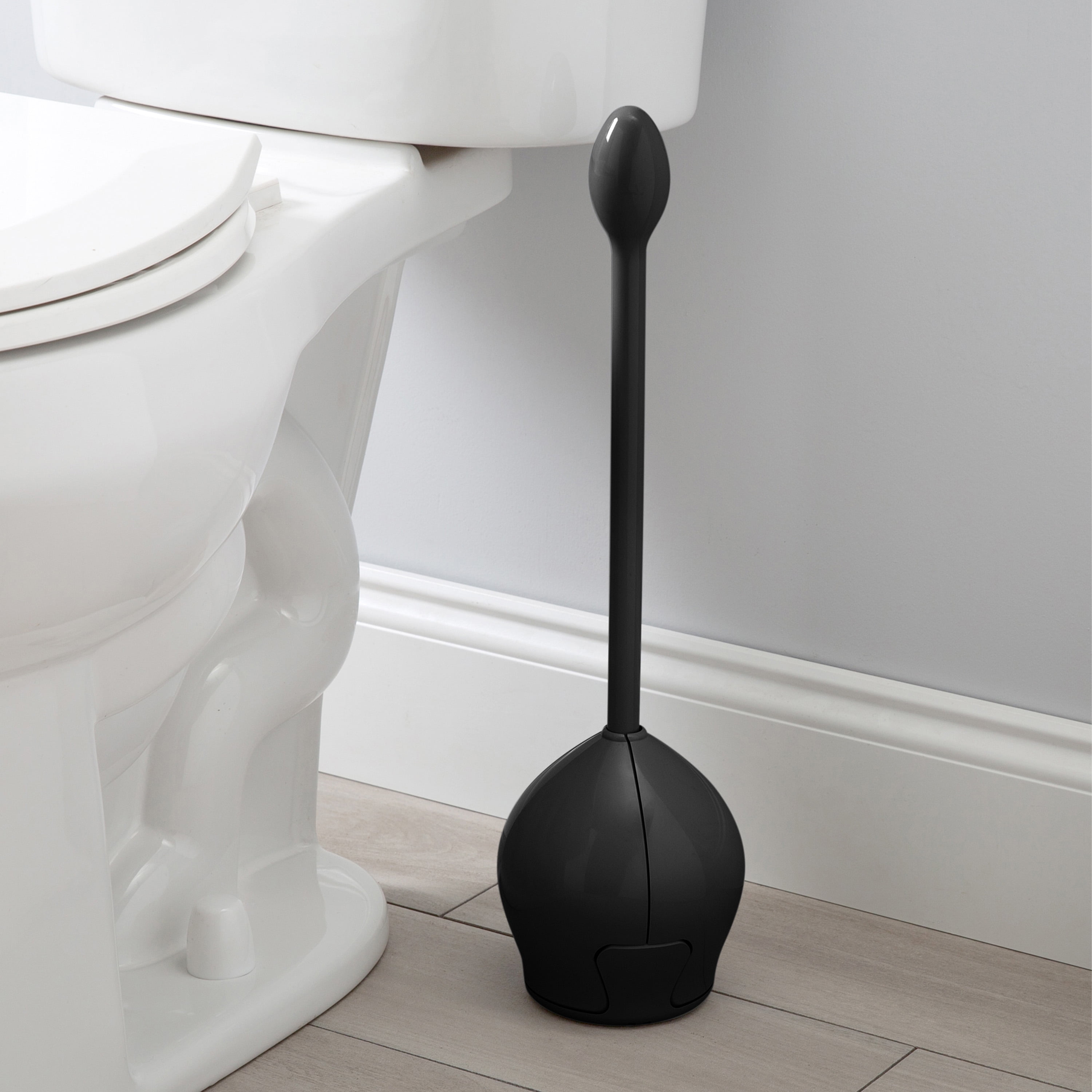 Bath Bliss Firm Grip Tulip Toilet Bowl Brush in Black