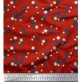 thumbnail image 1 of Soimoi Red polyester Crepe Fabric Artistic Floral Printed Craft Fabric by the Yard 52 Inch Wide, 1 of 3
