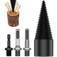 thumbnail image 2 of Keyohome Wood Splitting Drill Bit High Speed Steel Firewood Log Splitter Drill Bit Wood Punch Cone Driver Drill Bit Woodworking Tool with Connecting Rod for Electric Drill Power Tool, 2 of 12