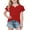 Red, variant on HAiming Girls Tops Ruffle Short Sleeve Tiered Tee Solid Color Loose Casual Trendy T Shirts Summer Beach Vacation Workout Kids Tops