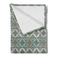 thumbnail image 2 of Grey and Blue Soft Flannel Fleece Throw Blanket, Retro Styled Abstract Overlapping Circles with Color Details, Cozy Plush for Indoor and Outdoor Use, 70" x 90", Grey Pale Blue Pale Grey, by Ambesonne, 2 of 5