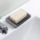 thumbnail image 3 of Gris, 1 jabonera autodrenante, protector de jabón de silicona, escurridor de cascada, jabonera para baño, prolonga la vida útil del jabón, mantiene las barras de jabón limpias y secas, 3 of 5