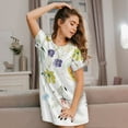 thumbnail image 3 of Naloa Wildflowers Print Women Nightgowns,Womens Loungewear,Short Sleeve Sleepwear,Comfy Ladies Nightdress, 3 of 6