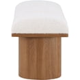 thumbnail image 4 of Meridian Furniture Pavilion Cream Boucle Fabric Bench, 4 of 11