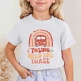 thumbnail image 2 of RTKFRFLM Girls Young Wild and Three Birthday T-Shirt Cute 3rd Birthday Year Letter Graphic Crewneck Short Sleeve Tee 3-13Y, 2 of 4