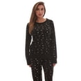 thumbnail image 4 of #FollowMe Womens Ultra-Soft Velour Jogger Pajama Set  Relaxing & Stylish Sleepwear (Black - Stars, 1X), 4 of 4