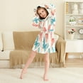 thumbnail image 3 of FORMRS Niños Bathrobe Unisex Hooded Robe Soft Plush Pajamas Sleepwear, Size 2-3T, Watercolor Butterflies, 3 of 7