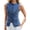 Navy blue, variant on Sleeveless Crew Neck Women Slim Fit Button Down Denim Vest Tops