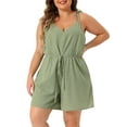 thumbnail image 2 of DARING DIVA Women's Plus Polka Dots Cami Romper Jumpsuit Green 4X, 2 of 6