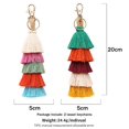 thumbnail image 4 of Colorful Boho Pom Pom Tassel Bag Charm Key Chain (E style), 4 of 4