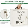 thumbnail image 3 of Echaprey Cell Phone Holder Classroom Adjustable 33 Slots Pocket Chart Wooden Cell Phone Storage Cabinet with Handle and Lock Desktop Cell Phone Holder for Classroom Office (Black), 3 of 10