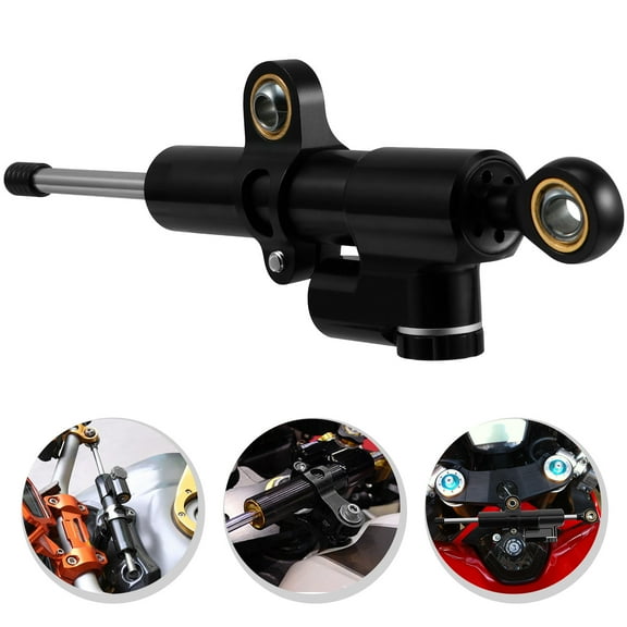 Minkissy 1Pc Motorcycle Steering Stabilize Damper with Speed Technology Rustproof Black