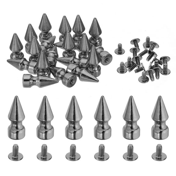 25mm Studs for Clothing, 20 Sets Studs and Spikes Leather Rivets for Clothing Leather Punk, 10x25mm, Black