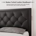 thumbnail image 5 of Size Metal Bed Frame with Faux Leather Button Tufted Headboard, Heavy-Duty Platform Bed Frame with 12" Storage, Steel Slats Support, No Box Spring Needed, Noise Free, Black, 5 of 6