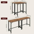 63-Inch Rustic Brown Connectable Pub Table with Sturdy Metal Frame ...