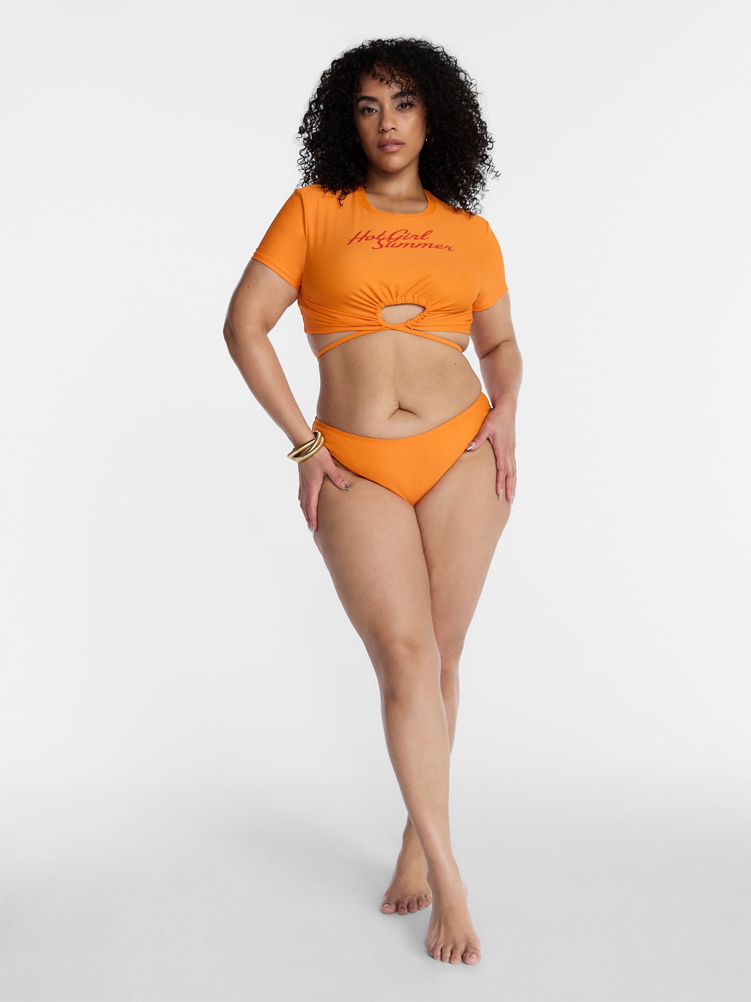 Hot Girl Summer by Megan Thee Stallion Women's High Leg Bikini Bottoms, Sizes XS-3X