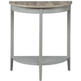 thumbnail image 1 of Wooden Half Moon Shaped Console Table with One Open Bottom Shelf, Oak Brown and Gray, 1 of 4