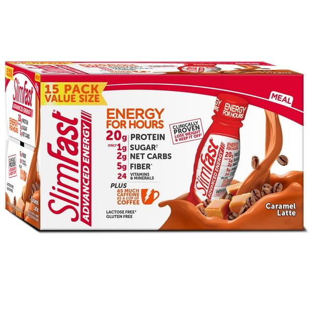 SlimFast Advanced Energy Caramel Latte High Protein Ready to Drink Meal