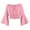 Pink, variant on Ohufall Kids Off The Shoulder Blouses for Teen Girls 5-15 Years, Cute Solid Color Casual Long Sleeve Smocked Waist Shirts Fashion Elegant Ruffle Sleeve Crop Tops