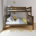 thumbnail image 2 of Max & Lily Bunk Bed Twin over Full Size, Solid Wood Bunk Beds with Ladder for Kids, 2 of 10