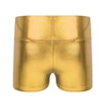 thumbnail image 2 of Moggemol Big Girls Athletic Dance Shorts Shiny Metallic Hot Pants High Waist Gymnastic Boyshorts Gold 6, 2 of 5