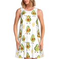 thumbnail image 1 of Balery Lovely Avocado Vestidos de verano para mujer con estampado: vestido holgado sin mangas, vestido playero informal y cómodo para días calurosos., 1 of 7