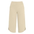 thumbnail image 4 of Kvture Capri Yoga Pants for Women Summer Split Side Sweatpants Stretch Lounge Lightweight Workout Joggers with Pockets Beige Pant XXL, 4 of 9