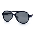 thumbnail image 4 of Polarized Mens Metal Flex Hinge Round Fashion Racer Plastic Sunglasses Navy - Black, 4 of 8