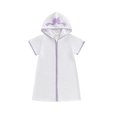 thumbnail image 1 of Argulvti Kid Swim Coverups Bow/Elephant Embroidery Short Sleeve Hooded Robe Zip-Up Towel Beachwear, 1 of 7