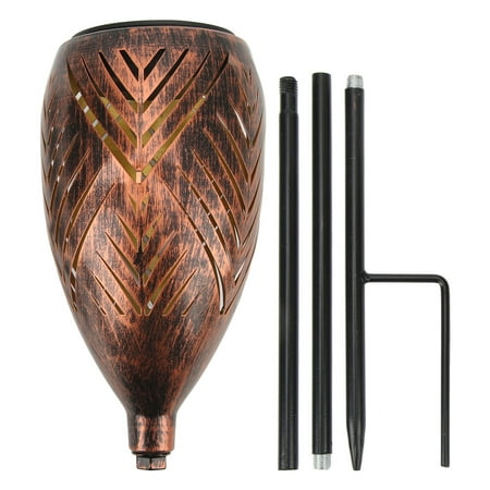 

Solar Light Iron Retro Hollow Out Oval Torch Outdoor Lawn Solar Lamp with Bracket for Garden