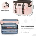 thumbnail image 3 of Mosiso Camera Case Crossbody Shoulder Messenger Bag, DSLR/SLR/Mirrorless Photography Vintage PU Leather Flap Gadget Bag with Rain Cover for Canon/Nikon/Sony Camera and Lens, Pink, 3 of 8