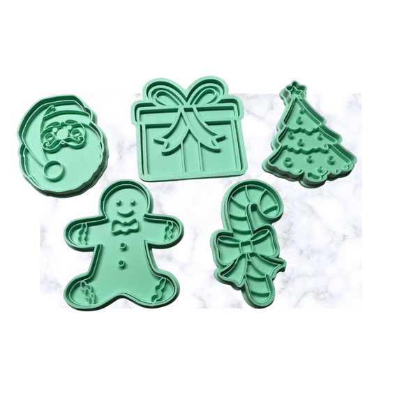 Christmas 10 pc set cookie cutter and Stamp