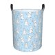 thumbnail image 1 of Balery Rabbit And Bird Cesta de ropa redonda con asas, impermeable, independiente, para ropa, juguetes, dormitorio y familia-Small, 1 of 6