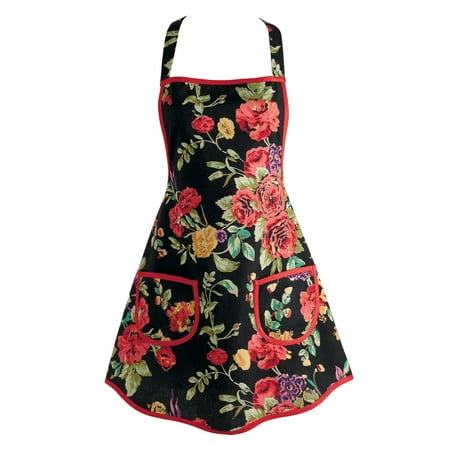 8 Inch Apron Rose - DII Wild Rose Vintage Kitchen Apron, 30