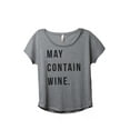 thumbnail image 1 of May Contain Wine Women's Fashion Slouchy Dolman T-Shirt Tee Heather Grey Small, 1 of 4