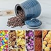 Tikooere 35oz Ceramic Airtight Food Storage Container, Vertical Ribbed Kitchen Canister with Seal Lid for Coffee, Tea, Sugar, Flour, blue