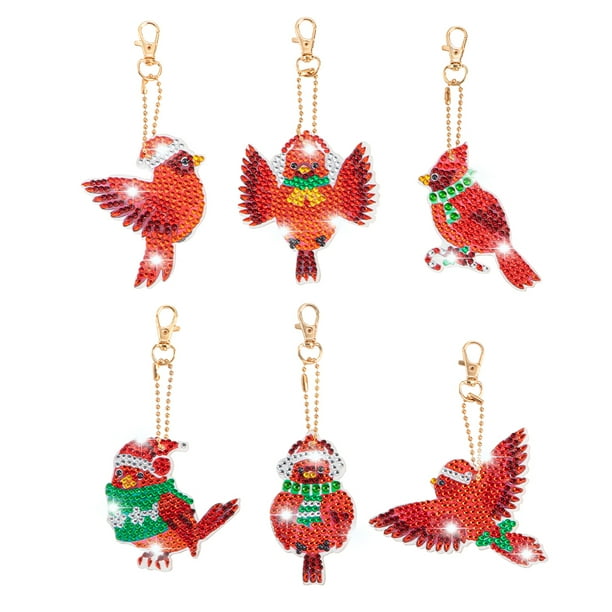 Cuadros Decorativos Llavero con dibujo de diamantes DIY llaveros de mosaico de cristal doble cara para regalo de niños Likrtyny embutido en tela