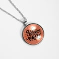 thumbnail image 4 of Halloween Font Glass Circular Pendant Necklace | Stylish Glass Design Pendant Necklaces, 4 of 5