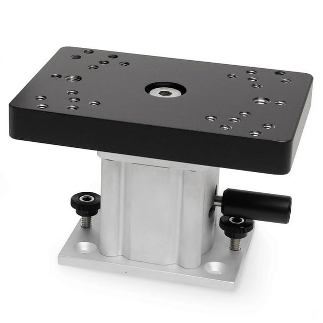 Cannon Downrigger Mount 1904032 Swivel-Base Pedestal Mount; Black Base; Aluminum Construction; 4 Inch Height; 360 Degree Rotation; Pre-Drilled And Tapped