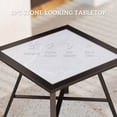 thumbnail image 3 of Grey Outdoor Side Table - SPC Patio Table with Metal Frame - 21.7" Square - Perfect for Garden, Balcony & Living Room Decor, 3 of 7